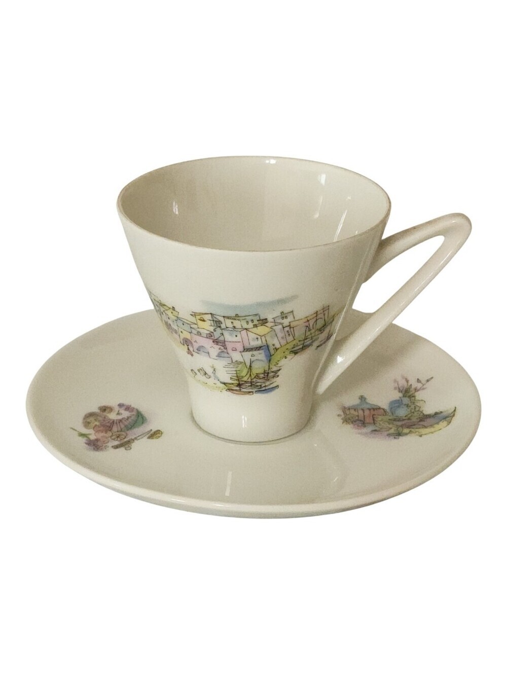 Alka Bavaria Western Germany Demitasse Cup & Saucer Flamenco Wine & Fruit 2 oz.